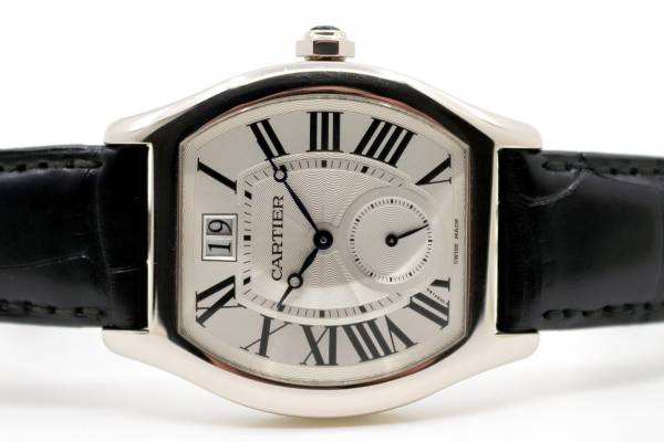Cartier Tortue XL | Flinqué Zifferblatt | Weißgold | Ref. W1556233 | Box und Zertifikat