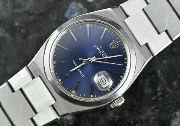 Rolex 17000 seltene Datejust Oysterquartz MK 1 / erste Serie blue dial unpoliert