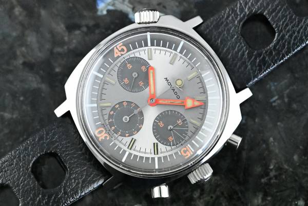 Movado 206-705-503 seltene Vintage Super Sub Sea Chronograph Stahl