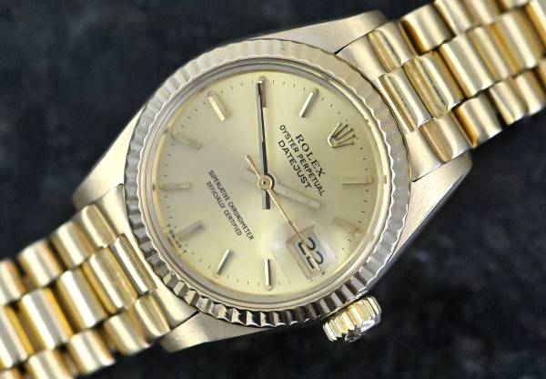 Rolex 6917/8 Vintage Lady Datejust Gelbgold LC100 Full Set + Kaufrechnung 1978