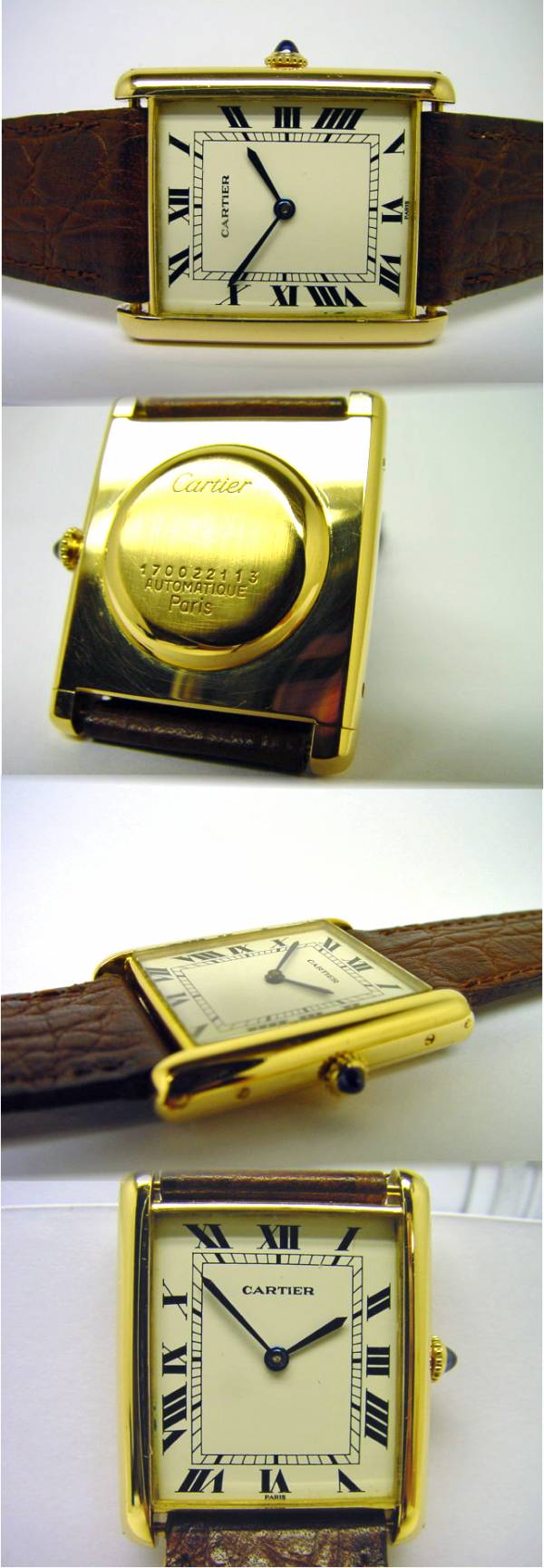 Cartier sehr seltene Jumbo Tank Automatik in Gelbgold