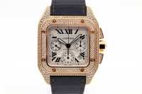 Cartier SANTOS 100 Chronograph | Diamant Pavé | Roségold | Referenz WM502351 Abbildung 8