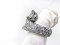 Cartier Panthère de Cartier Ring | Weißgold | ca. 7 ct Pavè | Diamanten Smaragde Onyx Abbildung 5