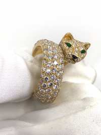 Cartier Panthère de Cartier Ring | Gelbgold | ca. 6.5 ct Pavè | Diamanten Smaragde Onyx Abbildung 7