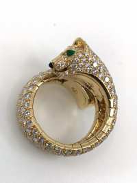 Cartier Panthère de Cartier Ring | Gelbgold | ca. 6.5 ct Pavè | Diamanten Smaragde Onyx Abbildung 8