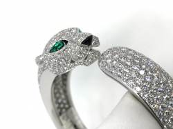 Cartier Panthère de Cartier Armreif | Weißgold | ca. 15.74 ct Pavè | Diamanten Smaragde Abbildung 6