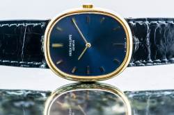 Patek Philippe ELLIPSE D'OR | Ref. 3848 | passende Manschettenknöpfe | blue Cobalt Sunburst Image 13