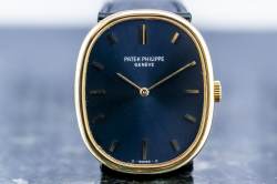 Patek Philippe ELLIPSE D'OR | Ref. 3848 | passende Manschettenknöpfe | blue Cobalt Sunburst Image 5