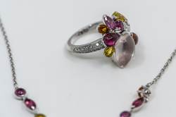 Cartier DÉLICES DE CARTIER SORBET Set | Collier | Ring | Ohranhänger | Multi Gem Diamant Abbildung 18