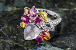 Cartier DÉLICES DE CARTIER SORBET Set | Collier | Ring | Ohranhänger | Multi Gem Diamant Abbildung 4