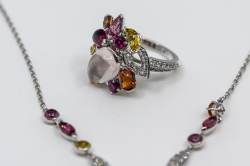 Cartier DÉLICES DE CARTIER SORBET Set | Collier | Ring | Ohranhänger | Multi Gem Diamant Abbildung 5
