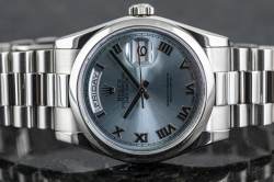 Rolex DAY-DATE Chronometer | 118206 | Platin Ice Blue | Full Set 2017 | LC100 Image 10
