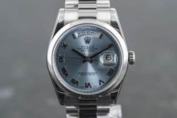 Rolex DAY-DATE Chronometer | 118206 | Platin Ice Blue | Full Set 2017 | LC100 Image 13