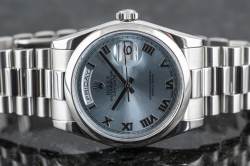 Rolex DAY-DATE Chronometer | 118206 | Platin Ice Blue | Full Set 2017 | LC100 Image 3