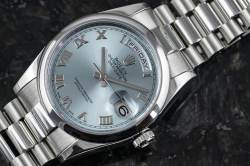 Rolex DAY-DATE Chronometer | 118206 | Platin Ice Blue | Full Set 2017 | LC100 Image 9