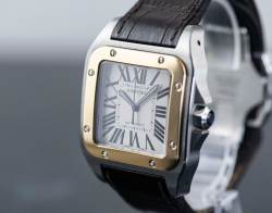 Cartier W20072X7 Santos 100 Papiere + Kaufrechnung 2005 Stahl & Gold Abbildung 10
