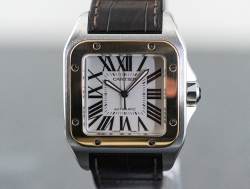 Cartier W20072X7 Santos 100 Papiere + Kaufrechnung 2005 Stahl & Gold Abbildung 8