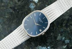 Patek Philippe 3605 seltene Jumbo Ellipse Weißgold blue dial Zertifikat 1977 Image 17