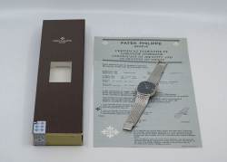 Patek Philippe 3605 seltene Jumbo Ellipse Weißgold blue dial Zertifikat 1977 Image 4