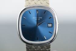 Patek Philippe 3604 sehr seltene Ellipse D'Or TV Screen blue dial Weißgold Image 10