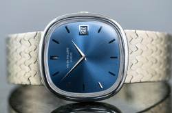 Patek Philippe 3604 sehr seltene Ellipse D'Or TV Screen blue dial Weißgold Image 3