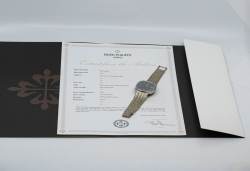 Patek Philippe 3604 sehr seltene Ellipse D'Or TV Screen blue dial Weißgold Image 4
