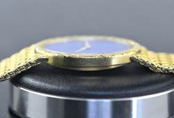 Piaget 9862 D 3 seltene Vintage Dress Watch Lapislazuli Dial Gelbgold Abbildung 9
