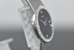 Piaget 9706 A 6 seltene Vintage Dress Watch Diamant Onyx / Diamond Dial mit Zertifikat Image 12