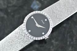 Piaget 9706 A 6 seltene Vintage Dress Watch Diamant Onyx / Diamond Dial mit Zertifikat Image 15