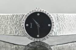 Piaget 9706 A 6 seltene Vintage Dress Watch Diamant Onyx / Diamond Dial mit Zertifikat Image 3