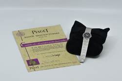 Piaget 9706 A 6 seltene Vintage Dress Watch Diamant Onyx / Diamond Dial mit Zertifikat Image 4