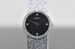 Piaget 9706 A 6 seltene Vintage Dress Watch Diamant Onyx / Diamond Dial mit Zertifikat Image 8