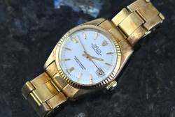 Rolex 6827 Vintage Datejust 31 white dial tolle Oxidation unpoliert Gelbgold Abbildung 8