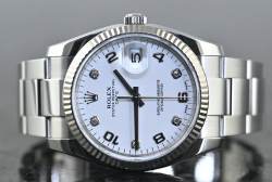 Rolex 115234 Oyster Perpetual Date 34 white diamond dial LC100 Full Set 2017 Image 3