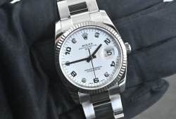 Rolex 115234 Oyster Perpetual Date 34 white diamond dial LC100 Full Set 2017 Image 5