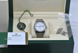 Rolex 115234 Oyster Perpetual Date 34 white diamond dial LC100 Full Set 2017 Image 8