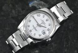 Rolex 115234 Oyster Perpetual Date 34 white diamond dial LC100 Full Set 2017 Image 9