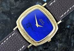 Piaget 12434 sehr seltene TV Screen perfektes Lapislazuli dial Gelbgold Abbildung 10