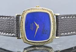 Piaget 12434 sehr seltene TV Screen perfektes Lapislazuli dial Gelbgold Abbildung 3