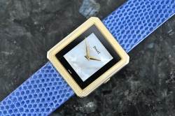 Piaget 9154 seltene Vintage Protocole Perlmutt / Onyx Dial Gelbgold Abbildung 9