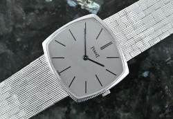 Piaget 9501 seltene Vintage TV Screen Clous De Paris Weißgold Abbildung 3