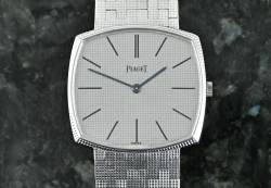 Piaget 9501 seltene Vintage TV Screen Clous De Paris Weißgold Abbildung 5