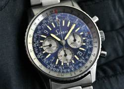 Sinn 903 sehr seltener Vintage Navigationschronograph blue & purple dial Titan Abbildung 10