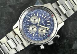 Sinn 903 sehr seltener Vintage Navigationschronograph blue & purple dial Titan Abbildung 13