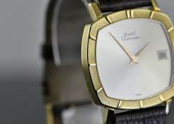 Piaget 13423 seltene Vintage TV Screen Date Automatik Gelbgold Abbildung 10