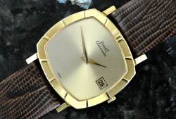 Piaget 13423 seltene Vintage TV Screen Date Automatik Gelbgold Abbildung 3
