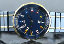 Corum 99.810.31 V-52 seltene Admiral's Cup blue Stahl & Gold Full Set 1993 Abbildung 3