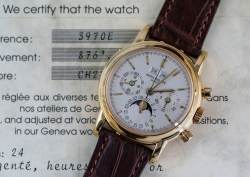 Patek Philippe 3970 Ewiger Kalender Chronograph 3. Serie PP Service Juli 26 sealed Full Set Abbildung 18
