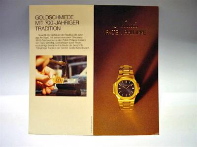 pre owned PATEK PHILIPPE Catalog / Booklet for JUMBO NAUTILUS 3700 in Gold
