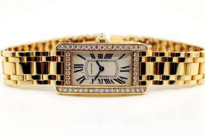 pre owned CARTIER Tank Américaine Joaillerie in 18k Yellowgold